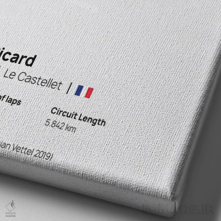 تابلو فرمول یک - پیست پل ریکارد اثر آویسیکس - نمای نزدیک بافت بوم