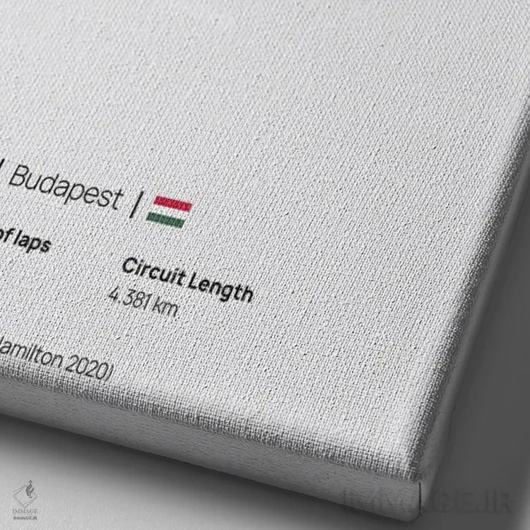 تابلو فرمول یک - پیست هونگارورینگ اثر آویسیکس - نمای نزدیک بافت بوم