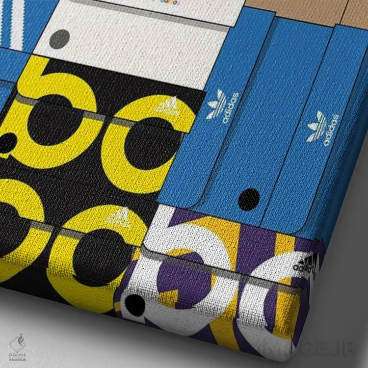 تابلو جعبه کتانی آدیداس اثر آویسیکس - نمای نزدیک بافت بوم