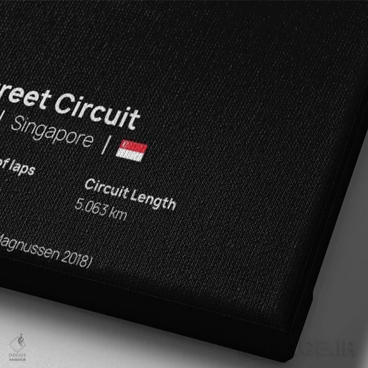 تابلو فرمول یک - پیست خیابانی مارینا بی اثر آویسیکس - نمای نزدیک بافت بوم