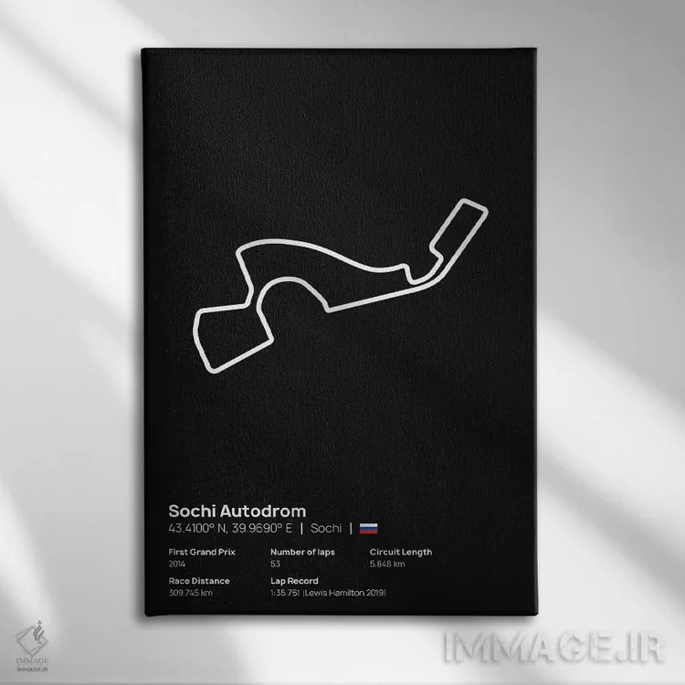 تابلو فرمول یک - اتودروم سوچی اثر آویسیکس - نمای روبهرو روی دیوار
