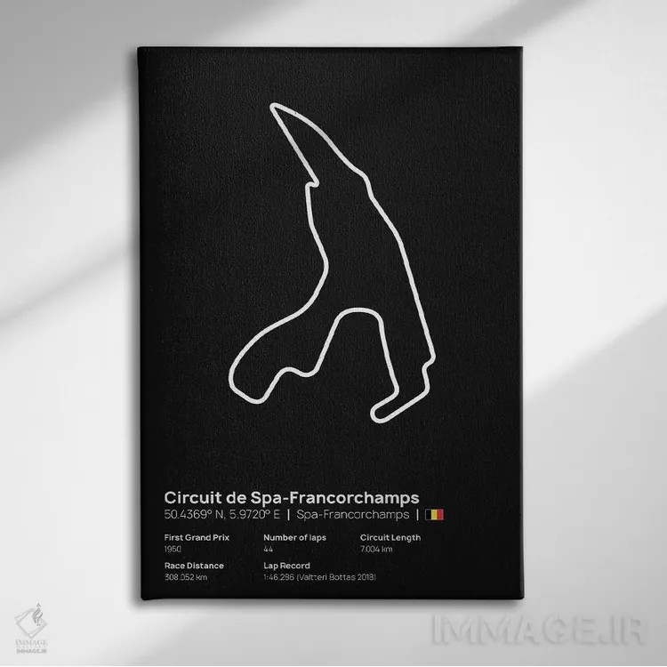تابلو فرمول یک - پیست اسپا فرانکورشان اثر آویسیکس - نمای روبهرو روی دیوار
