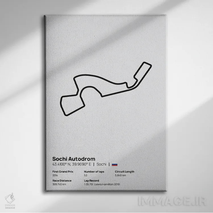 تابلو فرمول یک - اتودروم سوچی اثر آویسیکس - نمای روبهرو روی دیوار