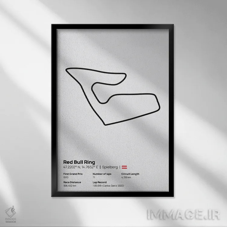 تابلو فرمول یک - پیست ردبول رینگ اثر آویسیکس - نمای قابدار مشکی