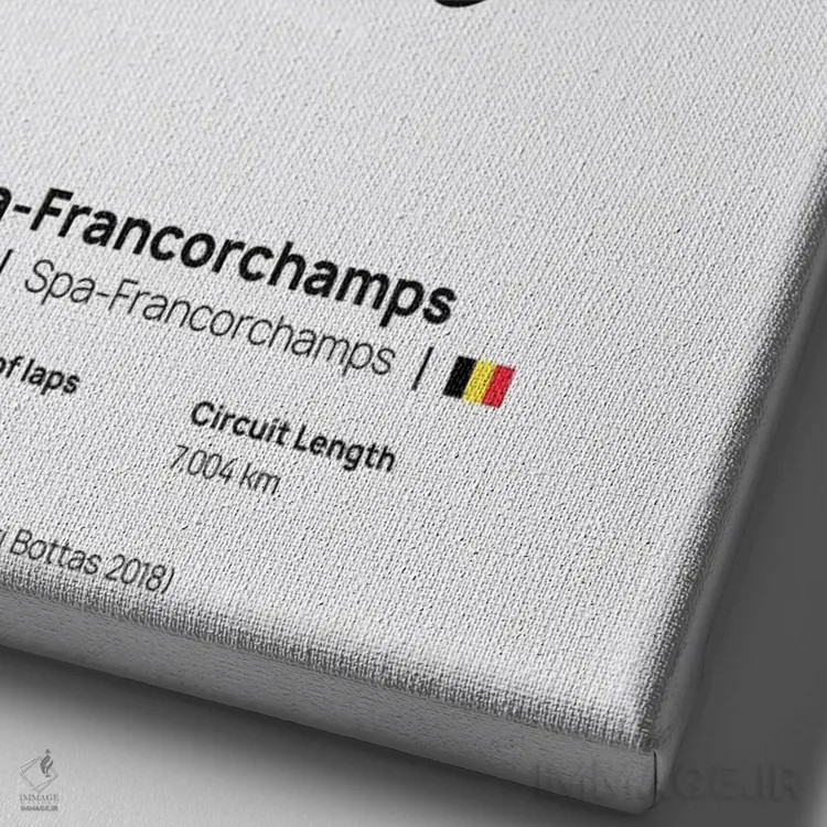 تابلو فرمول یک - پیست اسپا فرانکورشان اثر آویسیکس - نمای نزدیک بافت بوم