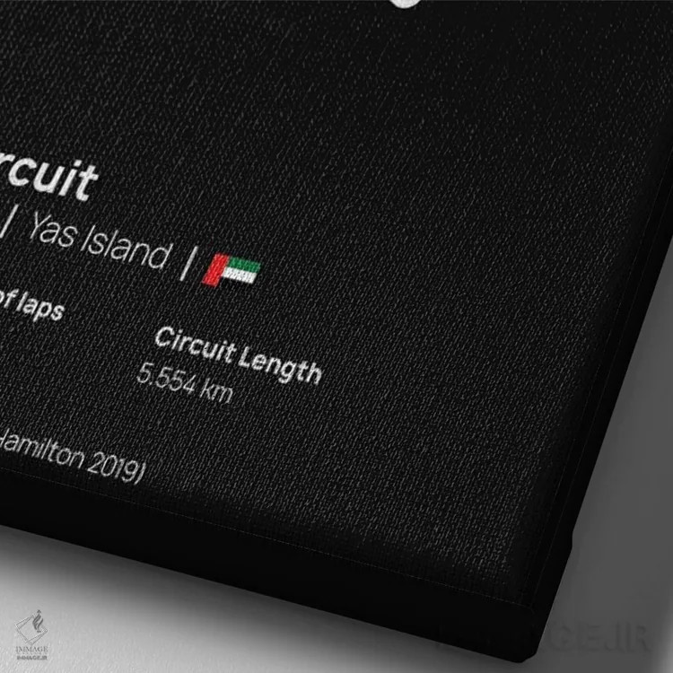 تابلو فرمول یک - پیست یاس مارینا اثر آویسیکس - نمای نزدیک بافت بوم