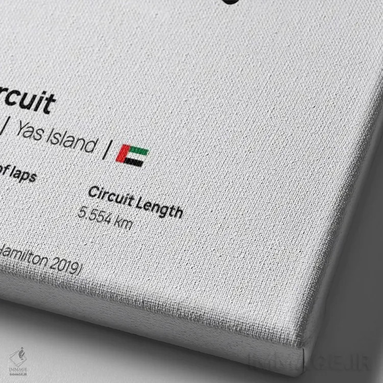 تابلو فرمول یک - پیست یاس مارینا اثر آویسیکس - نمای نزدیک بافت بوم