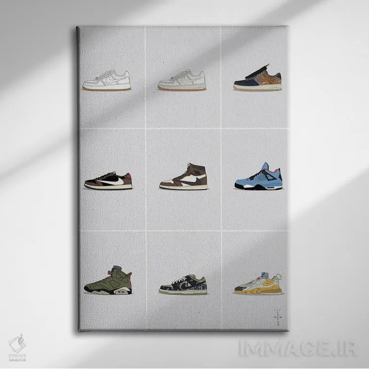 تابلو کلکسیون کتانی تراویس اسکات اثر آویسیکس - نمای روبهرو روی دیوار