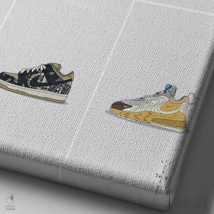 تابلو کلکسیون کتانی تراویس اسکات اثر آویسیکس - نمای نزدیک بافت بوم