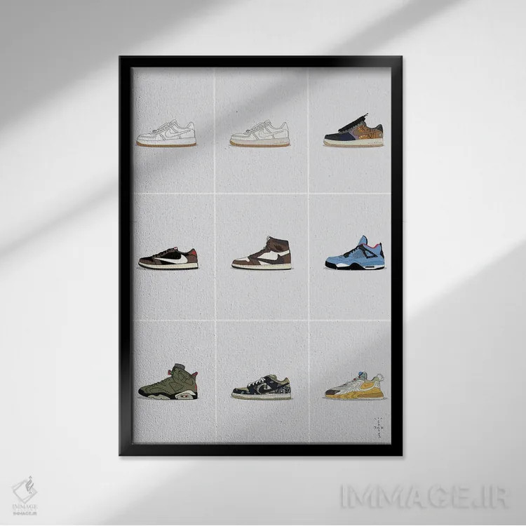 تابلو کلکسیون کتانی تراویس اسکات اثر آویسیکس - نمای قابدار مشکی