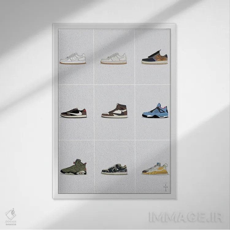 تابلو کلکسیون کتانی تراویس اسکات اثر آویسیکس - نمای قابدار سفید