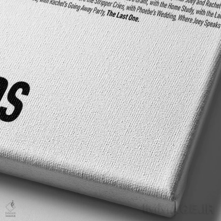 تابلو قسمتهای سریال دوستان (سفید) اثر آویسیکس - نمای نزدیک بافت بوم