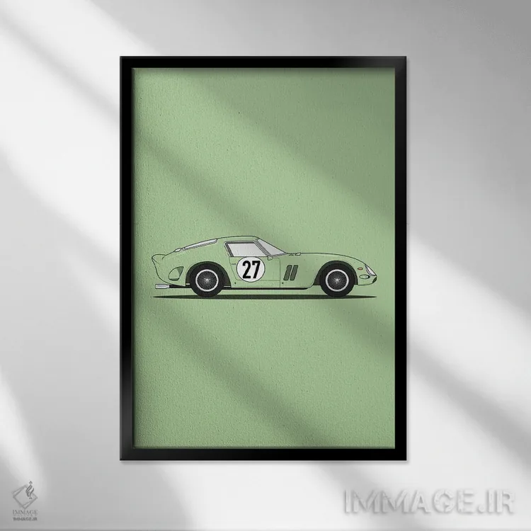 تابلو فراری ۲۵۰ GTO (نسخه سبز) اثر آویسیکس - نمای قابدار مشکی