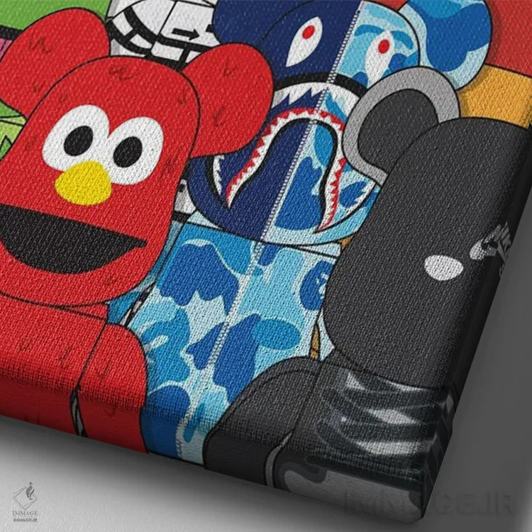 تابلو خانواده بیربریک (فیگور کلکسیونی) اثر آویسیکس - نمای نزدیک بافت بوم