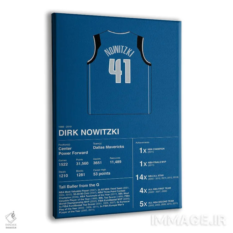 تابلو آمار حرفهای دیرک نوویتزکی (بسکتبال) اثر آویسیکس - نمای پرسپکتیو محصول