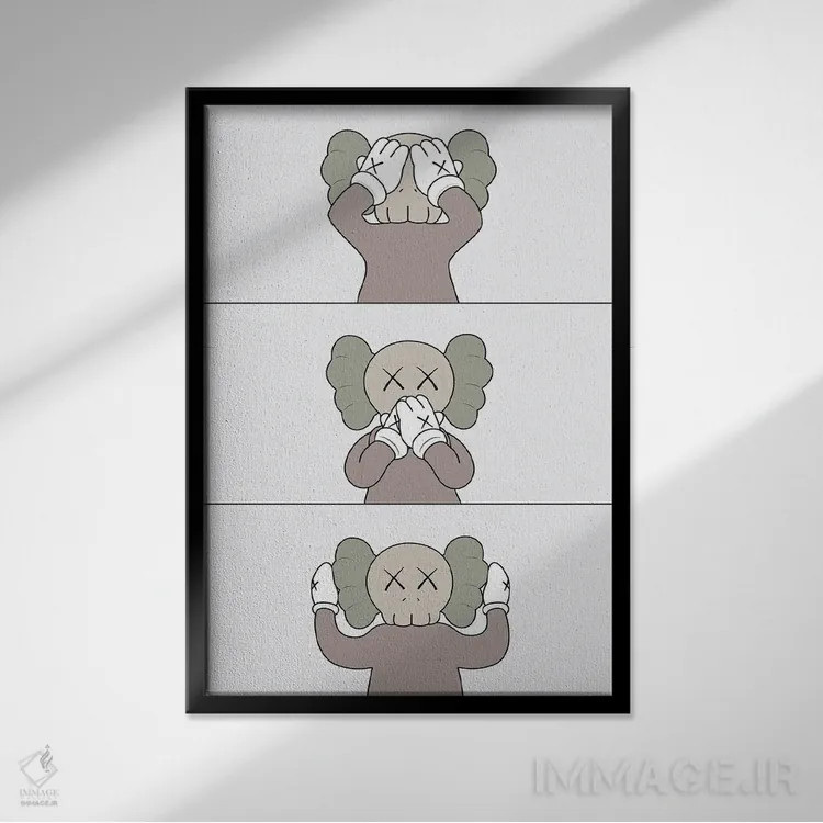 تابلو نه ببین، نه بگو، نه بشنو (ضربالمثل) اثر آویسیکس - نمای قابدار مشکی