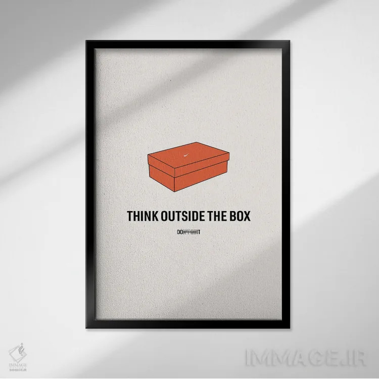 تابلو خارج از چارچوب فکر کن اثر آویسیکس - نمای قابدار مشکی