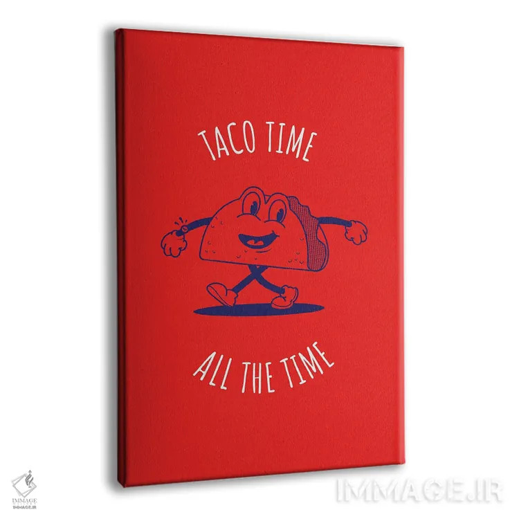 تابلو تاکو تایم (قرمز) اثر آویسیکس - نمای پرسپکتیو محصول