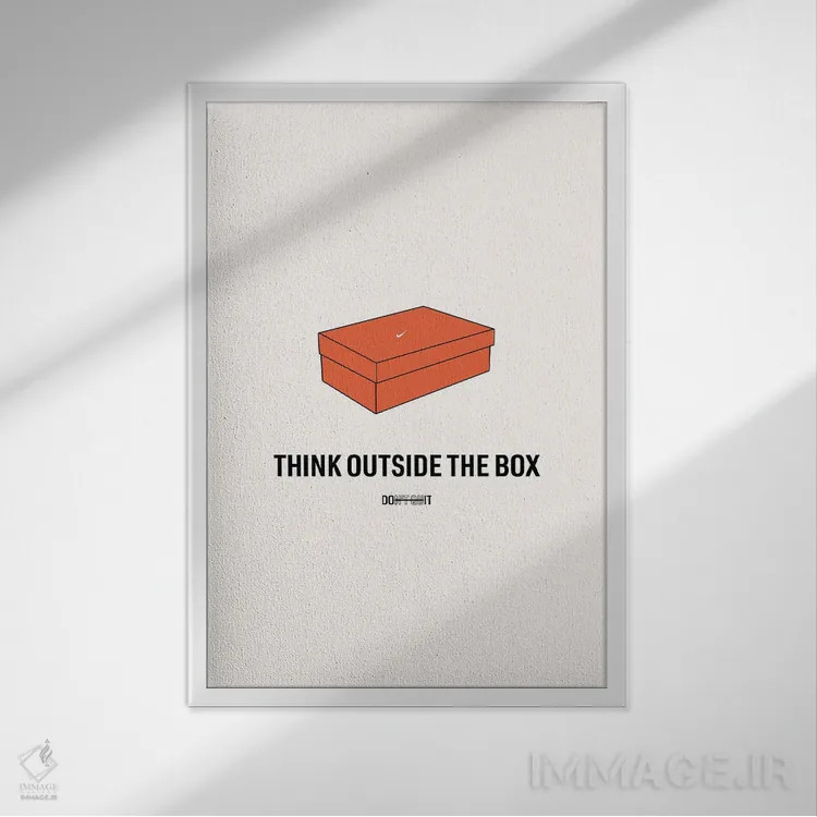 تابلو خارج از چارچوب فکر کن اثر آویسیکس - نمای قابدار سفید