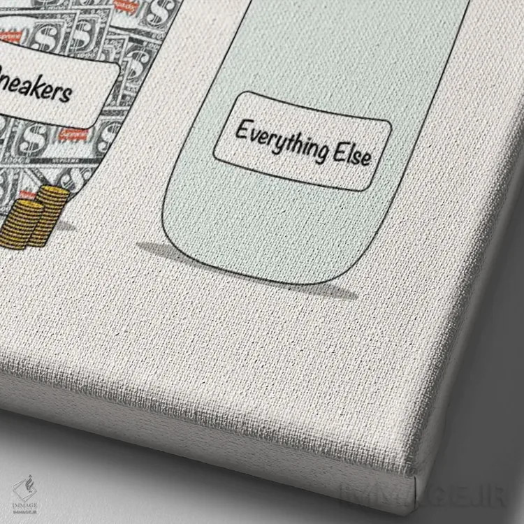 تابلو سرمایه کتانی اثر آویسیکس - نمای نزدیک بافت بوم