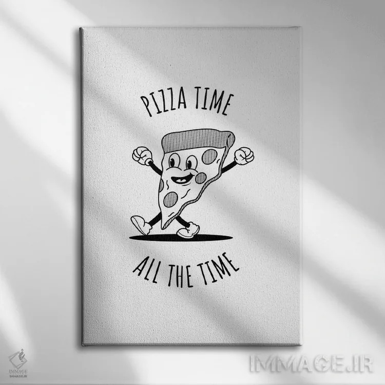 تابلو پیتزا تایم اثر آویسیکس - نمای روبهرو روی دیوار