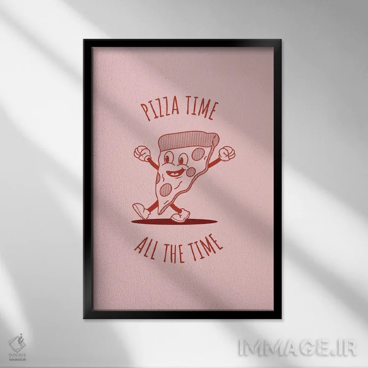 تابلو پیتزا تایم اثر آویسیکس - نمای قابدار مشکی