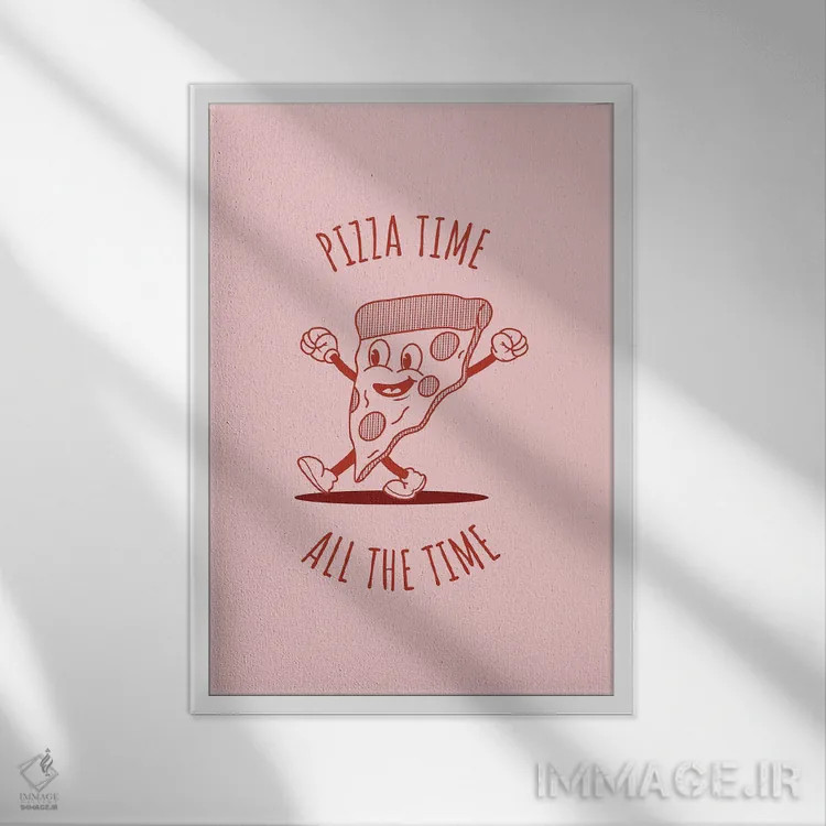 تابلو پیتزا تایم اثر آویسیکس - نمای قابدار سفید