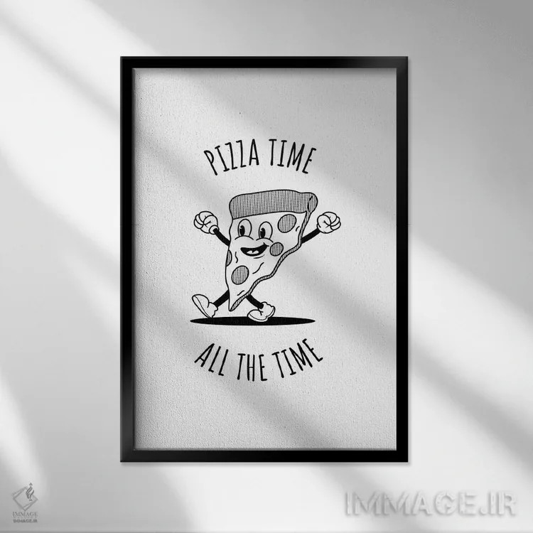 تابلو پیتزا تایم اثر آویسیکس - نمای قابدار مشکی