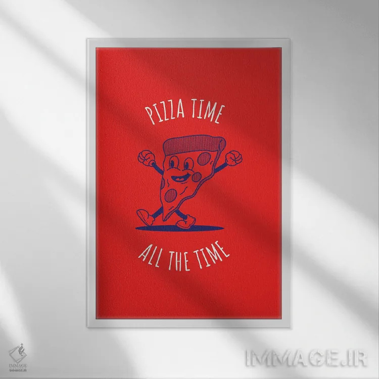 تابلو پیتزا تایم اثر آویسیکس - نمای قابدار سفید