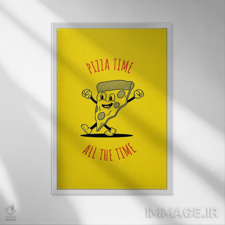 تابلو پیتزا تایم اثر آویسیکس - نمای قابدار سفید
