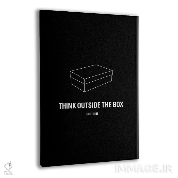 تابلو خارج از چارچوب فکر کن (نسخه مشکی) اثر آویسیکس - نمای پرسپکتیو محصول