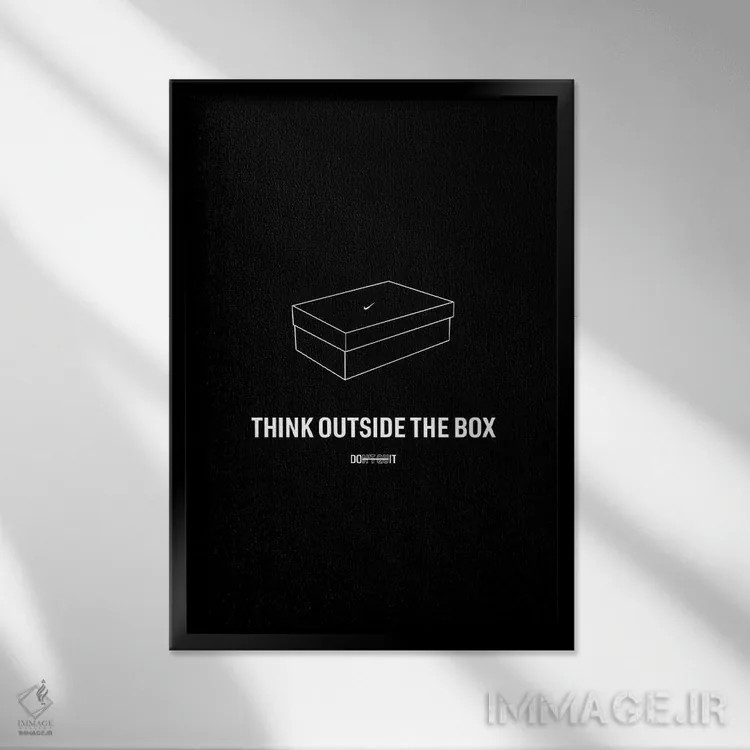 تابلو خارج از چارچوب فکر کن (نسخه مشکی) اثر آویسیکس - نمای قابدار مشکی