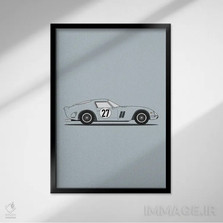 تابلو فراری ۲۵۰ جیتیاو اثر آویسیکس - نمای قابدار مشکی