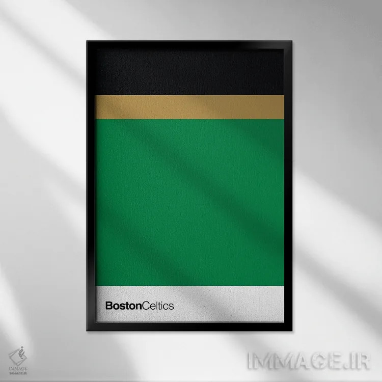 تابلو بسکتبال بوستون سلتیکس (تیم NBA) اثر آویسیکس - نمای قابدار مشکی