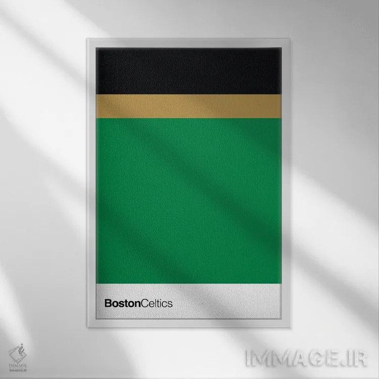 تابلو بسکتبال بوستون سلتیکس (تیم NBA) اثر آویسیکس - نمای قابدار سفید