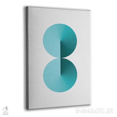 تابلو پسزمینهٔ سفید 8 شکل (آبی مایل به سبز) اثر آویسیکس - نمای پرسپکتیو محصول