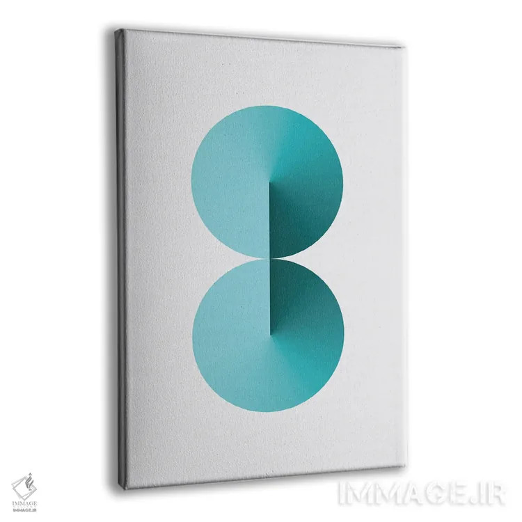 تابلو پسزمینهٔ سفید 8 شکل (آبی مایل به سبز) اثر آویسیکس - نمای پرسپکتیو محصول