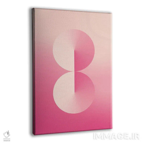 تابلو عدد ۸ با پسزمینه گرباورها صورتی اثر آویسیکس - نمای پرسپکتیو محصول