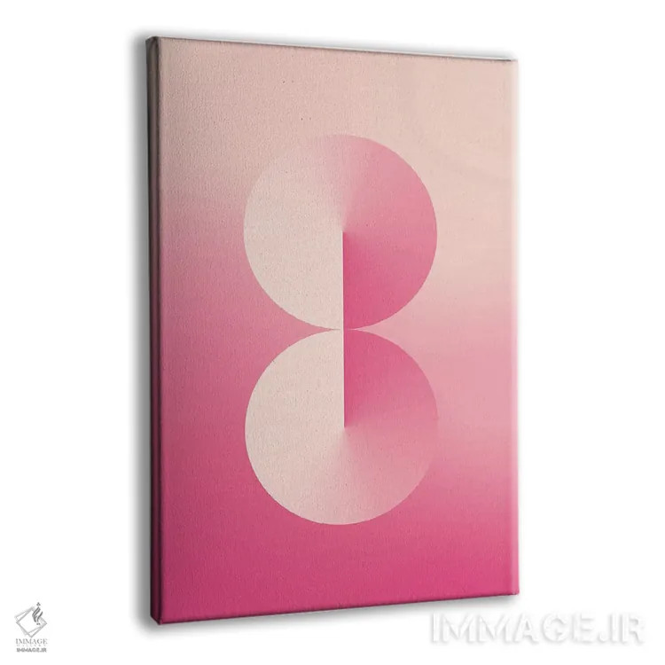 تابلو عدد ۸ با پسزمینه گرباورها صورتی اثر آویسیکس - نمای پرسپکتیو محصول