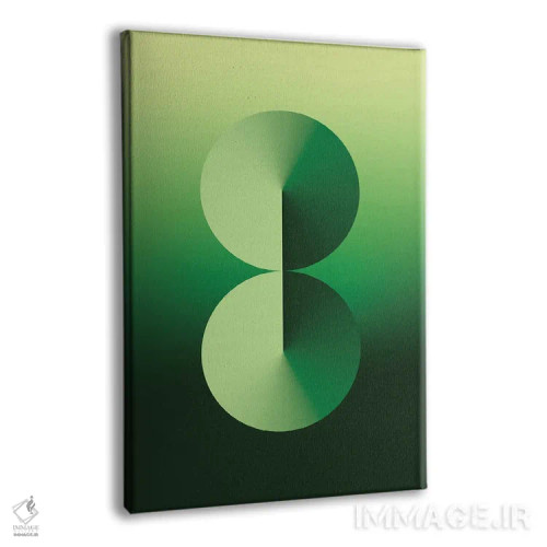 تابلو عدد ۸ با پسزمینه گرباورها سبز اثر آویسیکس - نمای پرسپکتیو محصول