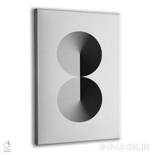 تابلو عدد ۸ با پسزمینه سفید و مشکی اثر آویسیکس - نمای پرسپکتیو محصول