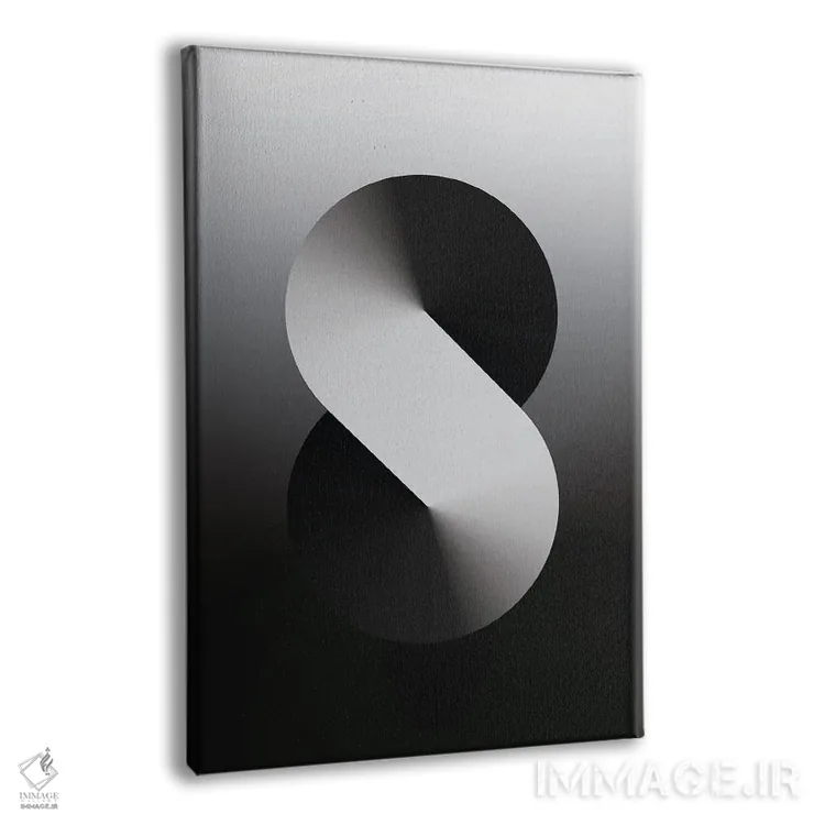 تابلو پسزمینهٔ گرباورها S شکل (مشکی) اثر آویسیکس - نمای پرسپکتیو محصول