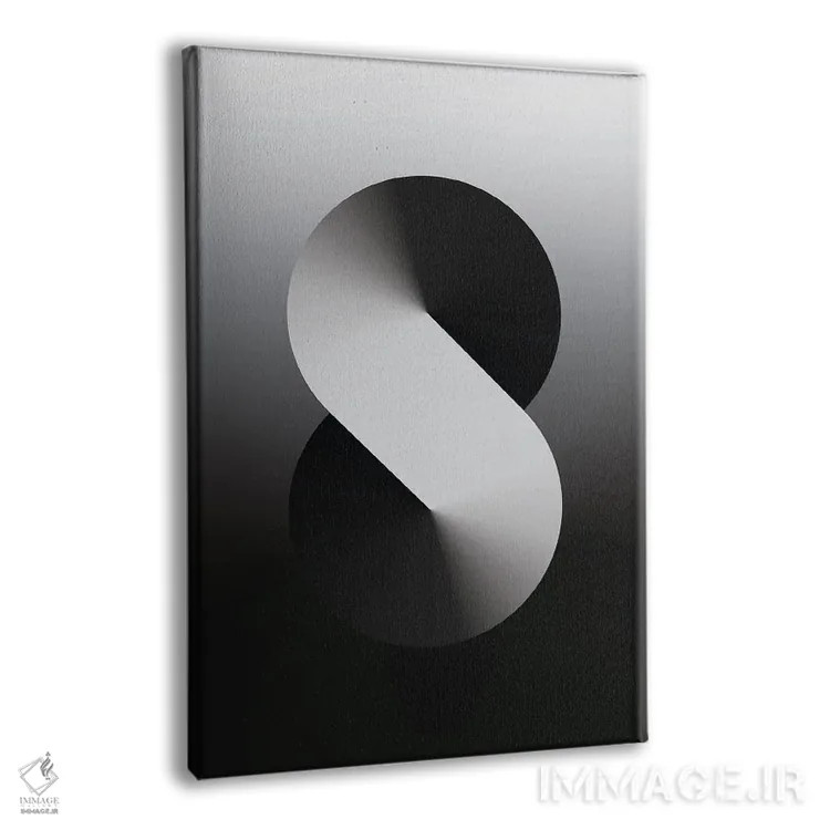 تابلو پسزمینهٔ گرباورها S شکل (مشکی) اثر آویسیکس - نمای پرسپکتیو محصول