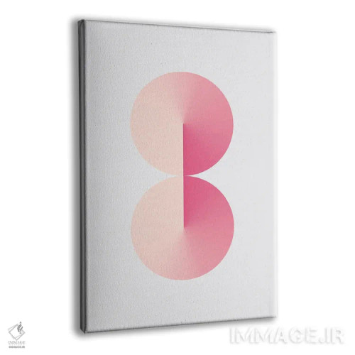 تابلو عدد ۸ با پسزمینه سفید و صورتی اثر آویسیکس - نمای پرسپکتیو محصول