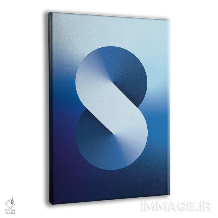 تابلو پسزمینهٔ گرباورها S شکل (آبی) اثر آویسیکس - نمای پرسپکتیو محصول