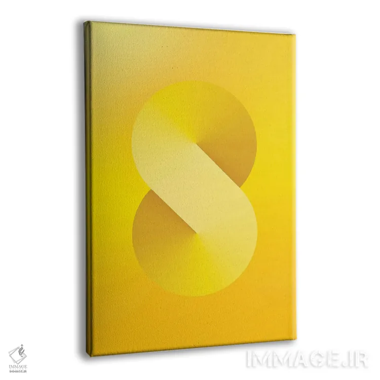 تابلو پسزمینهٔ گرباورها S شکل (زرد) اثر آویسیکس - نمای پرسپکتیو محصول