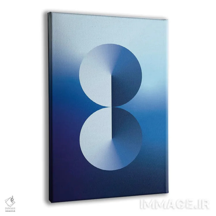 تابلو عدد ۸ با پسزمینه گرباورها آبی اثر آویسیکس - نمای پرسپکتیو محصول