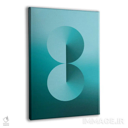 تابلو پسزمینهٔ گرباورها 8 شکل (آبی مایل به سبز) اثر آویسیکس - نمای پرسپکتیو محصول