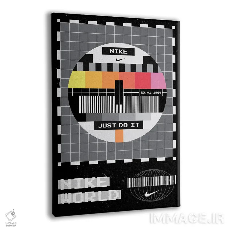 تابلو نایک رترو (مشکی) اثر آویسیکس - نمای پرسپکتیو محصول