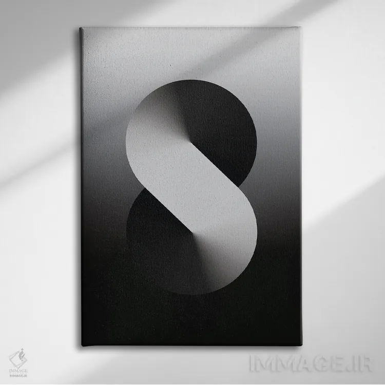 تابلو پسزمینهٔ گرباورها S شکل (مشکی) اثر آویسیکس - نمای روبهرو روی دیوار